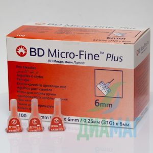 Голки для шприц-ручок BD Micro-Fine Plus 6 мм, 100 шт.