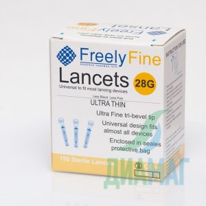 Ланцети FreelyFine 28G для Accu-Chek Softclix, 100 шт.