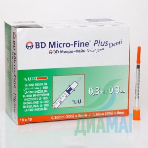 Шприці BD Micro-Fine Plus Demi (U-100 / 0.3мл.), 10 шт.в упаковці.