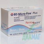 Голки для шприц-ручок BD Micro-Fine 8 мм x 0.25 мм, 100 шт. - 3