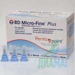 Голки для шприц-ручок BD Micro-Fine 8 мм x 0.25 мм, 100 шт. - 2